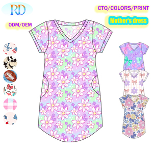 Ruidian Camicia da Notte Casual in Bambù per Donne, con Tasche e Scollo a V, Stampa Floreale Personalizzata, Vestito da Notte per Mamme - Product Image 5