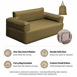 Modern Waterproof Portable Foldable <b>Inflatable</b> Couch Built-in Pump Durable Air <b>Sofa</b> Loveseat Furniture <b>for</b> Outdoor <b>Camping</b> - Product Image 1