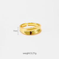 VEWANT Minimalistischer Kupfer-Ring mit 18K Gold und Rhodium-Beschichtung, Polierter Breiter Offener Ring, Alltäglicher Modeschmuck