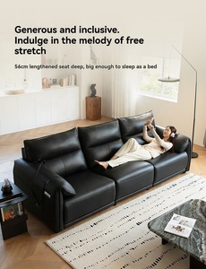 Ensemble de canapé moderne électrique fonctionnel en cuir pour le salon Mobilier de salon italien minimaliste Ensemble de canapé inclinable - Product Image 4
