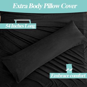 Ensemble de draps - 4 pièces 1 drap-housse, 1 drap plat <span class=keywords><strong>et</strong></span> 2 taies d'oreiller, draps <span class=keywords><strong>et</strong></span> taies d'oreiller de luxe poche profonde <span class=keywords><strong>noir</strong></span> - Product Image 3