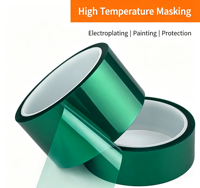 Ruban adhésif acrylique PET vert haute température de qualité industrielle, épaisseur 0,06 mm, pour protection de peinture automobile, résistant à la chaleur, sans résidu