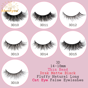 Ciglia Finte Abestyou Cat Eye Sottili a Striscia, Ciglia Individuali 3D Piccole, in Finto <span class=keywords><strong>Visone</strong></span>, Affusolate, Morbide, Riutilizzabili, Ingrosso - Product Image 3