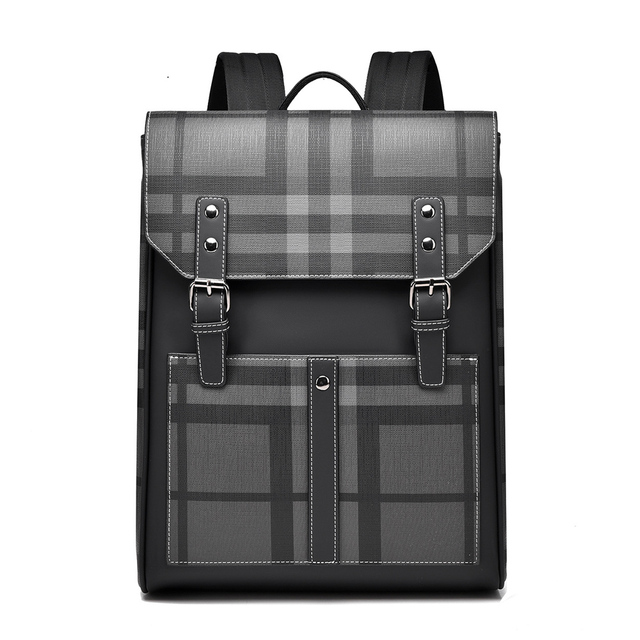 Men's Stylish Vintage Backpack Black Leather Backpack Mens Shoulder Bag for Travel Waterproof Executive Business Laptop Backpack