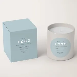 Customized Textured Matt Art Paper Packaging Logo Print Luxury Candle Box with Inserts