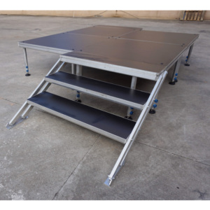 Escenario Portátil para Eventos al Aire Libre, Fácil de Montar, Altura Ajustable, Aluminio Ligero con Plataforma Antideslizante, Certificado - Product Image 3