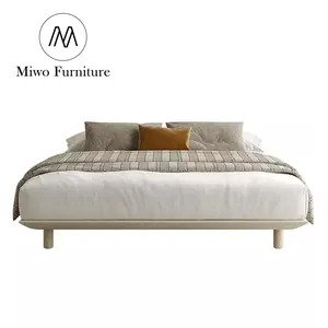 High Quality Simple Design Bedroom Furniture Queen King Size Solid Wooden Frame Modern Double Platform Bed