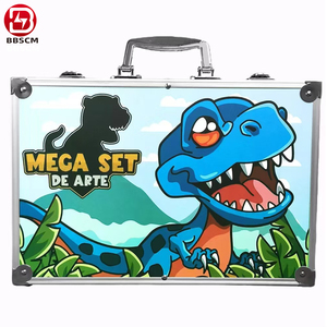 Kit <span class=keywords><strong>de</strong></span> peinture pour enfants 145 pièces avec crayons <span class=keywords><strong>de</strong></span> couleur, papeterie, ensemble d'artiste double couche 34x23x8.5cm - Product Image 6