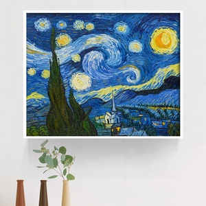 Tranh sơn dầu hiện đại 2023, tranh nghệ thuật treo tường cổ điển phong cảnh Van Gogh, vẽ tay, tranh kim cương trang trí nội thất phòng khách gia đình - Product Image 2
