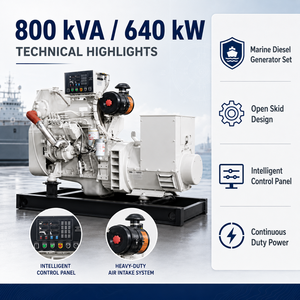 Générateur d'électricité 800KVA 160kw, Générateur marin 640KW - Product Image 5