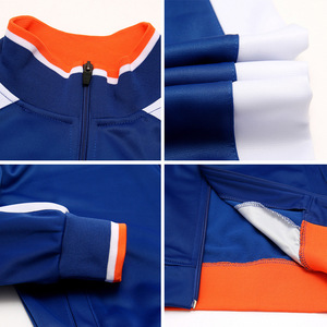 Sweat-shirt de sport à fermeture éclair blanc, bleu et jaune, pour tenues assorties en famille, uniformes parent-enfant, vêtements d'entraînement - Product Image 4