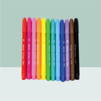 Lot de 12 marqueurs feutres lavables colorés pour dessin, fournitures scolaires, cadeau pour enfants, ensemble de marqueurs artistiques