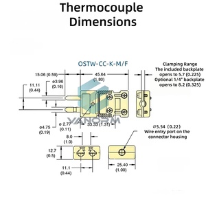 Connettori per Termocoppie Serie OSTW-CC Tipo K/T/J/E/C/N/U/R/S, Connettori in Plastica con Materiale Resistente alle Alte Temperature - Product Image 3