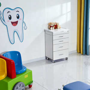 Armoire dentaire mobile moderne, chariot silencieux à roulettes en silicone avec tiroirs pour le stockage en clinique, bureau, laboratoire - Product Image 3