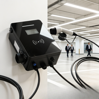 Nueva Estación de Carga para Vehículos Eléctricos Comerciales, 7/11/22kW Tipo 2 OCPP 1.6J IP54, Solución de Estacionamiento para Puntos de Trabajo, Montaje en Pared, Jinghu TA-AC-ALD1-B