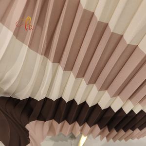 Thời trang mới Polyester dệt màu khối sọc in Voan Xếp Li vải cho cao cấp Phụ Nữ Ăn mặc - Product Image 4