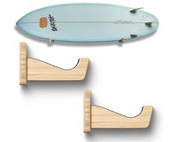 Support mural de planche de surf en bois de bambou personnalisé Longboards Shortboard Snowboards Support de rangement en bambou Support mural