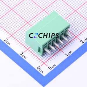 DB2EVC-2.5-6P-GN Plug-in Terminal Block Through hole,P=2.5mm Connector Board-to-Board / Socket - Closed 1x6P 2.5mm Green - Product Image 2