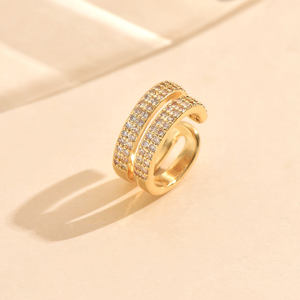 Conjunto de pendientes no perforados de circón de cobre con Clip para mujer de alta calidad, aros geométricos de nuevo estilo, regalo de moda - Product Image 6