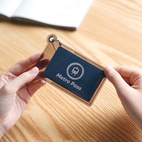 Étui transparent en plastique pvc eva tpu holographique pour carte d'identité, porte-monnaie à paillettes, porte-cartes transparent
