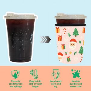 Fundas Personalizadas para Vasos de Café Helado de Navidad, Reutilizables, Aislantes, de <span class=keywords><strong>Neopreno</strong></span>, para Vasos de 16-32 oz - Product Image 2