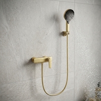 Ensemble de robinetterie de douche murale en laiton massif brossé pour projet hôtelier, avec jet de pluie doux pour baignoire