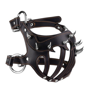 Máscara Facial de Cuero Sexy con Colmillos Metálicos Dorados o Plateados, Máscara de Bondage Fetiche para Parejas, Juegos de Rol SM - Product Image 5