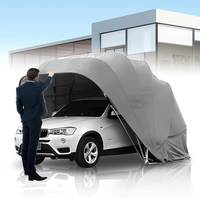 Abri de voiture pliable en acier inoxydable, tente de garage extensible pour l'extérieur, bonne protection solaire et performance d'étanchéité