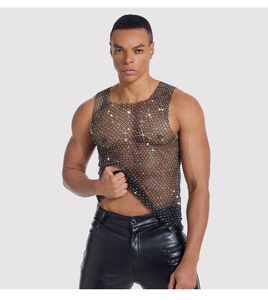 Débardeurs pour hommes <span class=keywords><strong>en</strong></span> <span class=keywords><strong>gros</strong></span> 2025, grands modèles <span class=keywords><strong>en</strong></span> <span class=keywords><strong>maille</strong></span>, débardeurs noirs d'été LGBT, débardeurs ajourés, gilets de rue à grands trous - Product Image 4