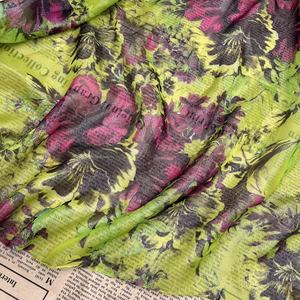 הסיטונאי הגעה חדש הסיטונאי פרחים מודפסים 30d 37gsm כסף זהב שמלת נשים - Product Image 2