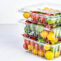 Boîte d'emballage en plastique PET grande capacité pour fruits, légumes, conteneur alimentaire, barquettes à fraises pour supermarché