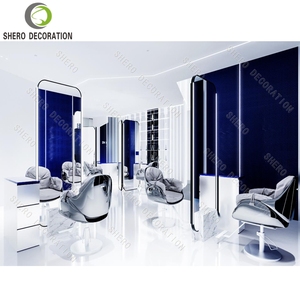 Muebles de Barbería Personalizados y Duraderos, Gabinete de Madera para Barbería, Estación de Espejo para Salón de Belleza, Gabinete de Exhibición para Salón - Product Image 4