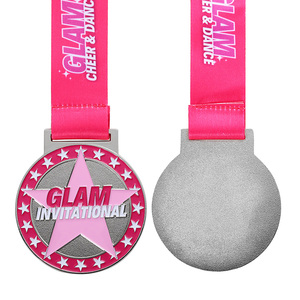 Medaglia Unica Pink Squad Cheerleading, Premio Sportivo, Medaglie in Lega di Zinco a Forma di Stella, Logo Personalizzato, Adorabili Medaglie Sportive con Smalto 3D - Product Image 4