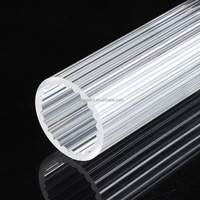 Tube acrylique transparent strié de 100 mm (4 pouces) – Grand tube cannelé en PMMA transparent – Profil optique linéaire personnalisé pour affichage