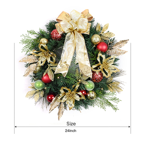Customized Artificial Christmas Thanksgiving Wreath Home <b>Door</b> Decoration Christmas Wreath with Ball - Product Image 2
