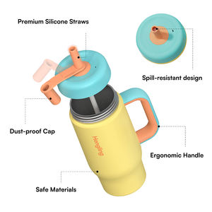 Ensemble de biberons pour enfants Hong Ling - Gobelet vibrant + biberon à bec d'animal mignon pour les tout-petits soifards - Emballage cadeau coloré - Product Image 4