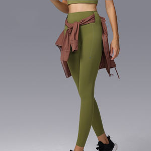 Pantalons de yoga sportifs taille haute pour femmes Poche latérale Motif uni Pas de lignes gênantes Fesses relevées Leggings de yoga fitness - Product Image 2