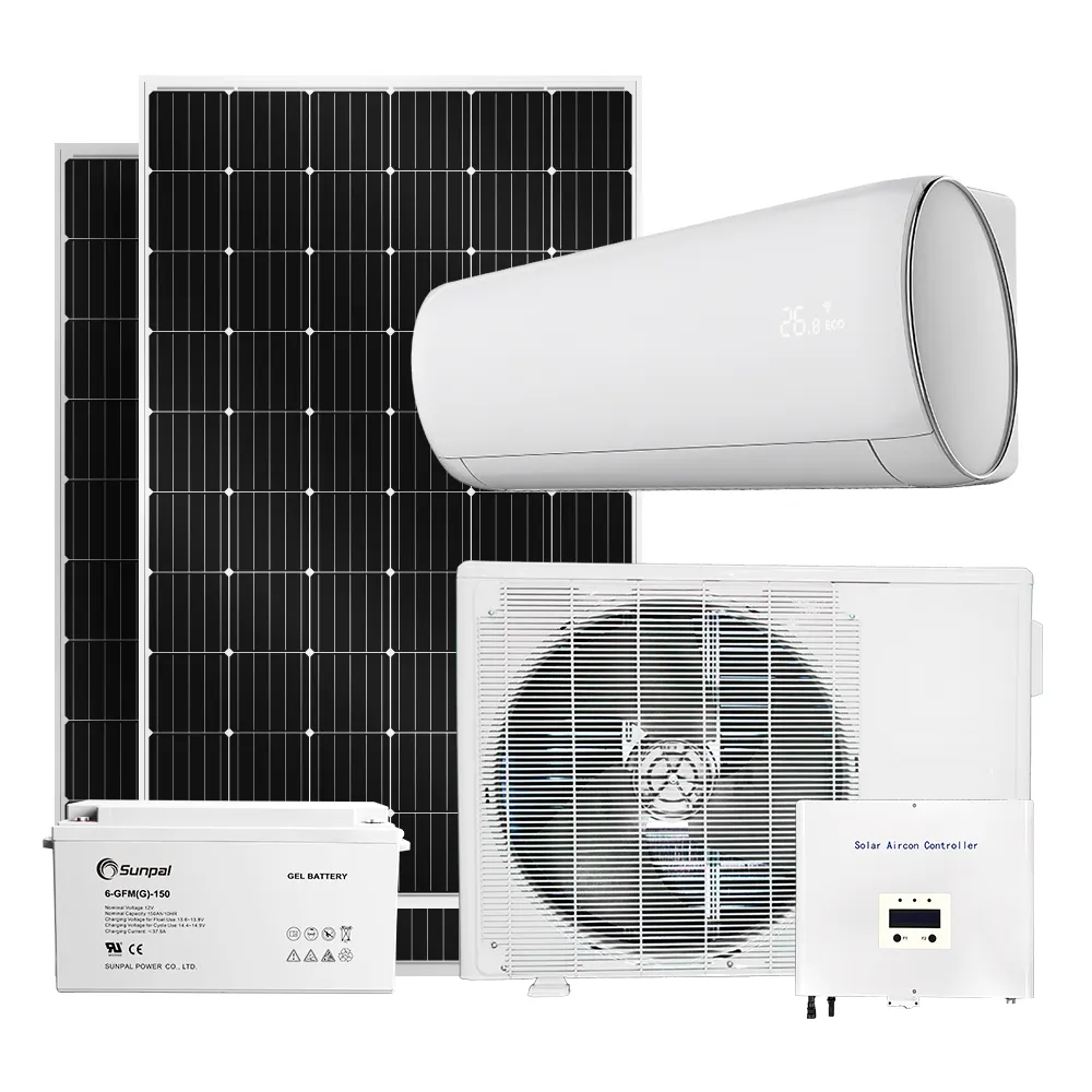 9000Btu 12000Btu 18000Btu 24000Btu 48V Split Off Grid Kit Energia solare Condizionatore D'aria Cina Rifornimento Diretto Della Fabbrica