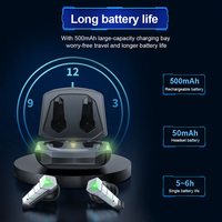 Earphone Gaming KINGSTAR TWS Headset Nirkabel Latensi Rendah Stereo Bass Musik Game Earbuds dengan Mic Lampu RGB
