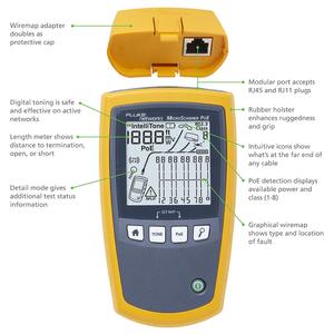 Analizador de Ethernet Industrial Fluke Networks MicroScanner PoE con Pantalla LCD Intellitone de 2.8 Pulgadas, Digital, Amarillo - Product Image 2