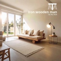 Massivholzmöbel Neues Sofa-Bett im Chinesischen Stil aus Kiefer für Zuhause & Hotels Natürlicher Holzstuhl & Balkonsitz für Wohnzimmernutzung