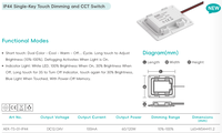 NOUVEAU Interrupteur Tactile à Gradation CCT Certifié CE, Étanche IP44, 12-24V DC, pour Système de Contrôle d'Éclairage de Miroir LED