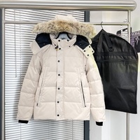 Manteau d'hiver de style classique de haute qualité, chaud, coupe-vent, véritable fourrure de coyote, parka canadienne pour homme, veste en duvet d'oie