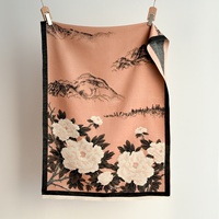 Nouvelle Écharpe Longue Épaisse à Motifs Floraux Style Chinois Vintage, Élégante et Polyvalente, avec Pompons, Chauffe-Cou Imitation Automne, Style Ethnique Musulman