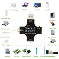 Type C Usb Cable Tester USB Multimeter,Voltage Current Voltmeter Amp Volt Ammeter Detector USB Power Meter Charger Indicator