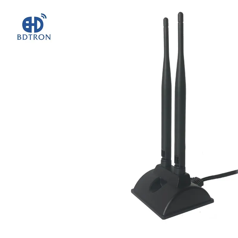 Bdtron High Gain Desktop Twins Triplets Antenna With SMA Connector WiFi 6 2.4GHz 5.8GHz Wireless