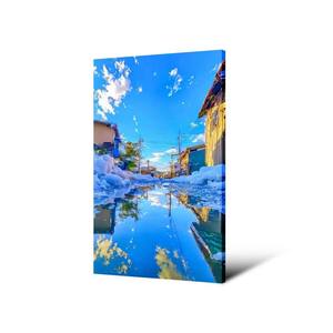 Cuadro Personalizado con Imagen HD de Calle Nevada, Cielo Azul y Nubes Blancas, Impresión Digital en Lienzo de Poliéster para Decoración Moderna del Hogar - Product Image 4