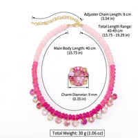 Handgemaakte zirkoon hanger met regenboogkleurige kralen, natuurlijke kralen choker ketting voor vrouwen, zomer sieraden