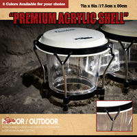 Professional Design Custom Logo Acrylic Bongo Drum Set, Portable Hand Percussion, Factory Direct Wholesale Acrylic Bongos
