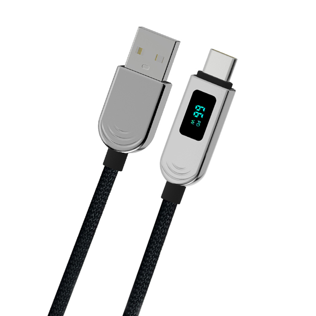 2023 Factory OEM ODM USB C Power LED Display Quick Charge Fast Charging Mobile Phone Data Cable USB Type C Cable With Display